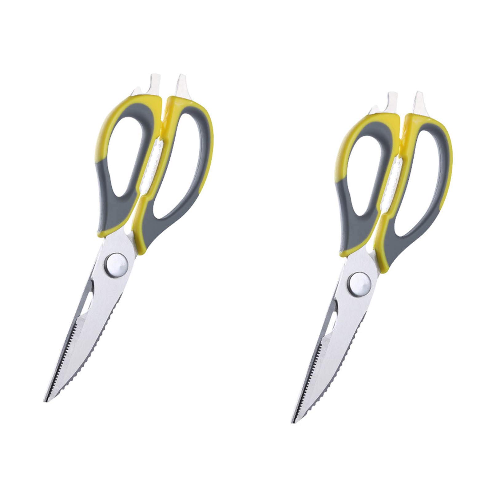 Tijeras de Cocina Resistentes, Juego de 2 Tijeras, dentadas, Tijeras de Cocina Multiusos con Funda