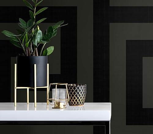 Miniatura 5 de NextWall Laberinto Geo - Papel tapiz autoadhesivo (ébano y grafito)