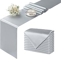 Vista 65 de Manyshofu 12Pcs Satin Orange Table Runner - 12 x 72 Inch Long Size, Party Table Runner Decor Bright & Smooth Wedding Decorations Table Runners for