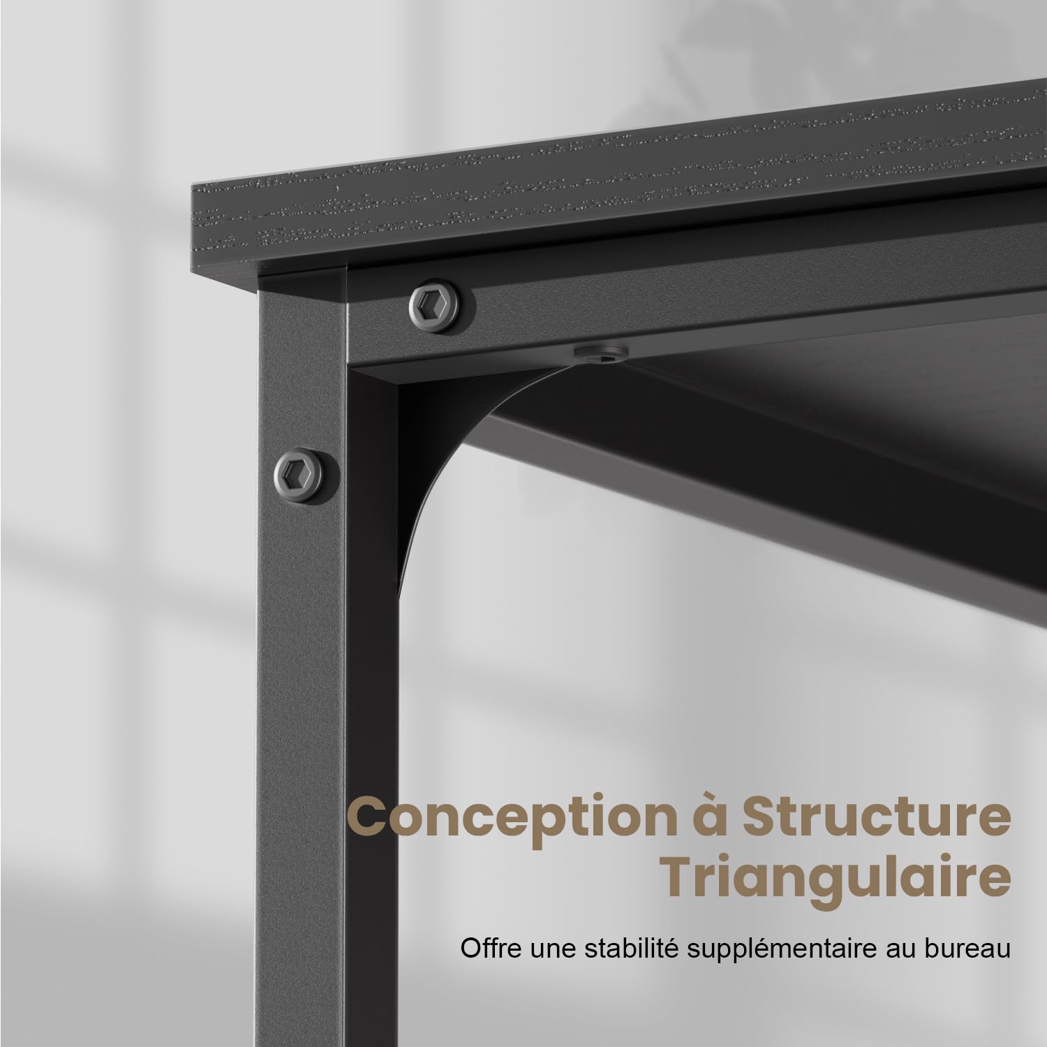 HLFURNIEU Petit Bureau Informatique, 80 x 40 cm, Noir