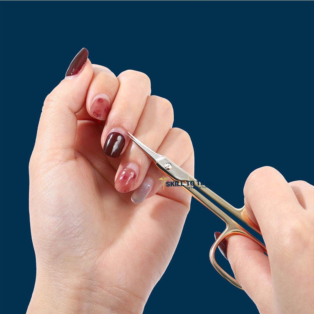 KIRA Cuticle Scissors Extra Fine Curved Blade, Professional Manicure Scissors, Multi-purpose Stainless Steel Small Scissors With Pointed Tip Beauty Grooming Kit (Gold) - Image 8 thumbnail