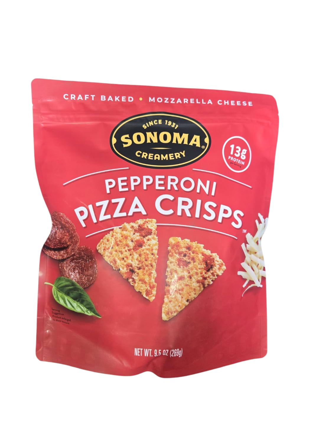 Sonoma Pepperoni Pizza Crisps, 9.5 oz. bag, gluten-free, delicious, crunchy, craveable