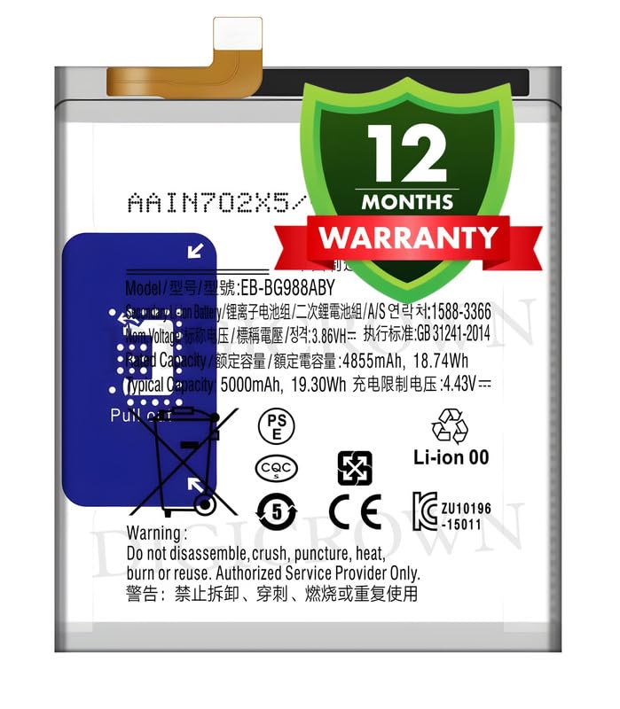 Image of Original EB-BG988ABY Battery Compatible for Samsung Galaxy S20 Ultra - (5000mAh) - 1 Year Warranty DF7