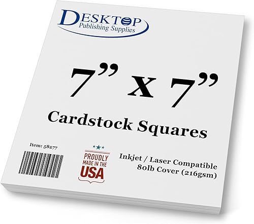 Miniatura 5 de Cuadrados de cartulina blanca  Papel cuadrado de cartulina  Cubierta gruesa de 80 libras  Para recarga de arte giratorio, álbumes de recortes,