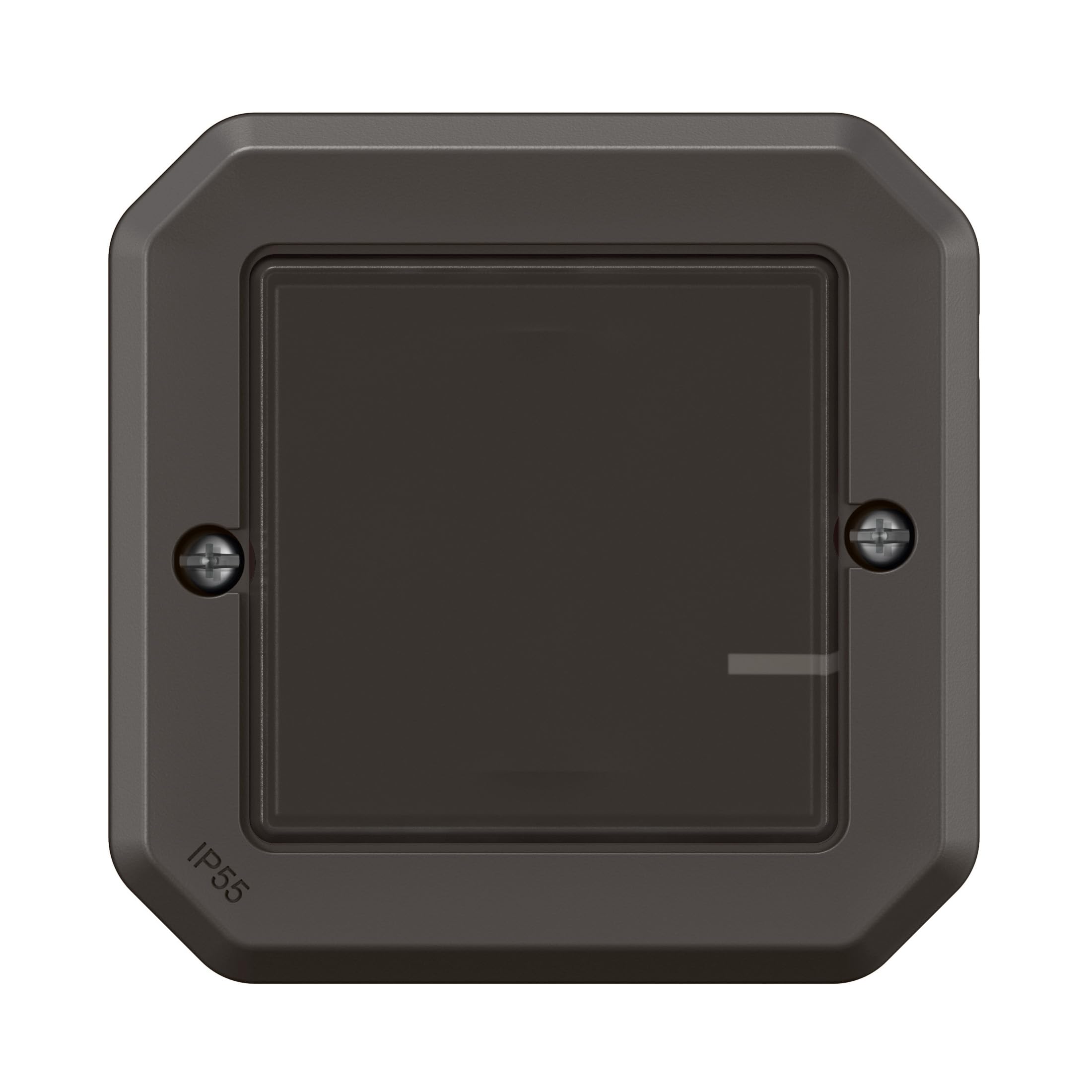 LEGRAND, Plexo New Connected-Feuchtraum-Aufputz-Lichtschalter, Dimmfunktion, Smart-Home, Home+Control-App, Sprachsteuerung, ohne Neutralleiter, 5-125W, LED-komp., IP55-IK07, Farbe: Anthrazit., 069895L