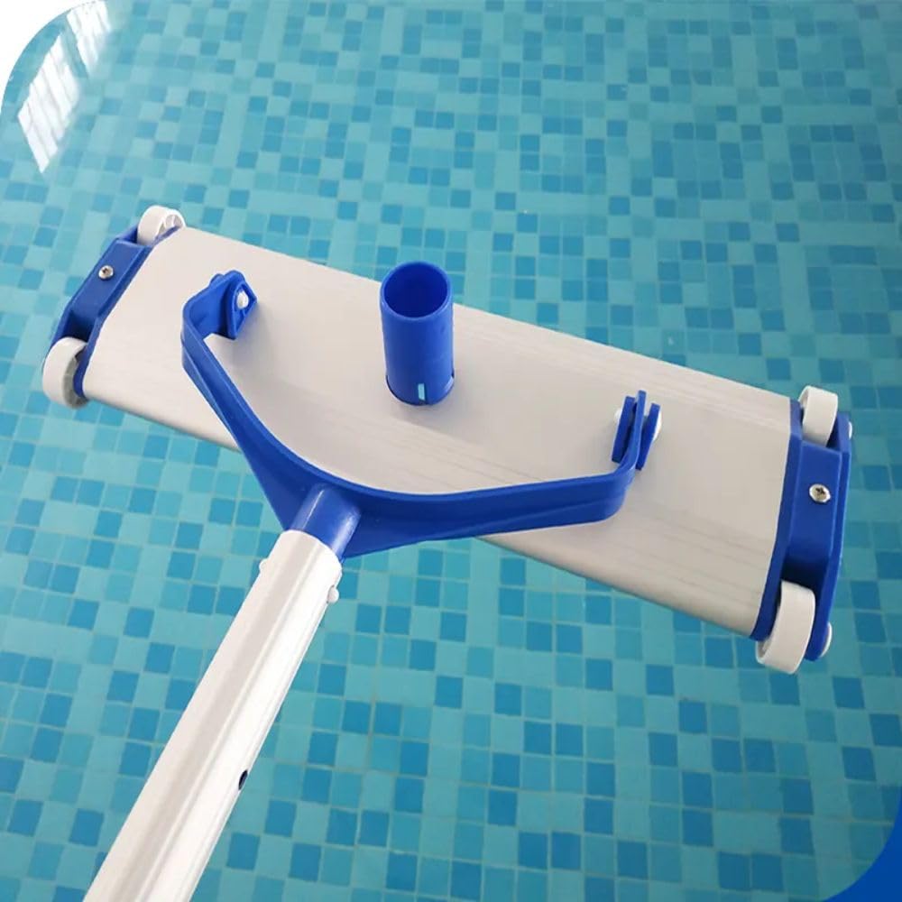 Siqua Limpiafondos Piscina Aluminio Resistente 35 cm, Aspirador Manual para Piscinas, Compatible con Manguera Ø38 mm y Pértiga con Clip, Accesorio de Limpieza y Mantenimiento de Agua Cristalina