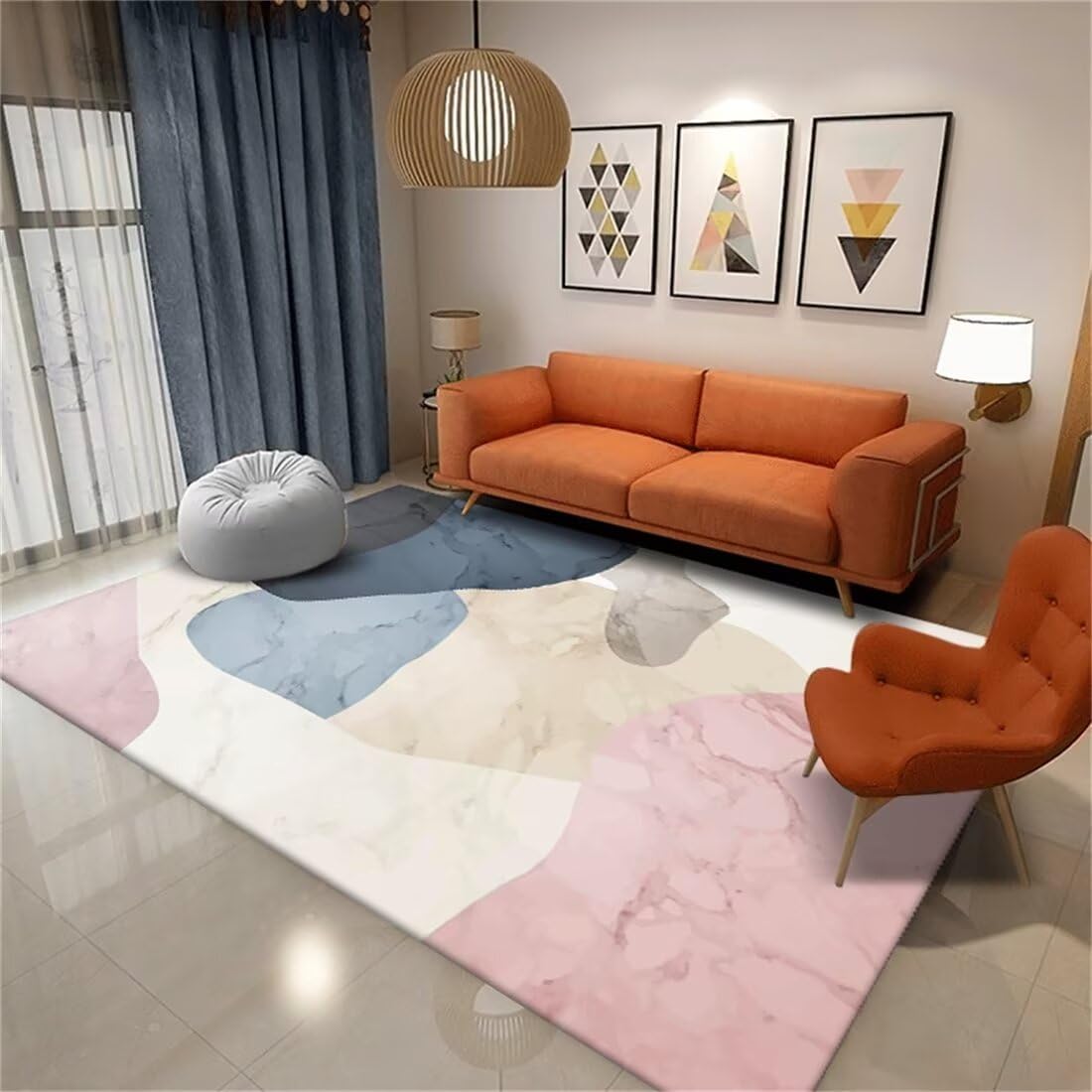 Tapis doux salon facile à entretenir, moquette pliable moderne 80x160