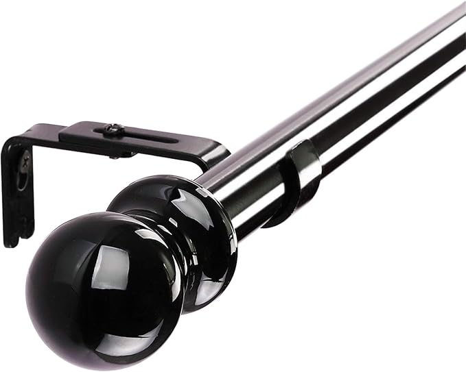 HOSKO Black Window Curtain Rods Set Metal Curtian Rods