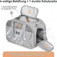 A 4 Pet Transportbox Katze & Hund, Hundetasche Flugzeug, Patentschnallen, Grau – Ansicht 8
