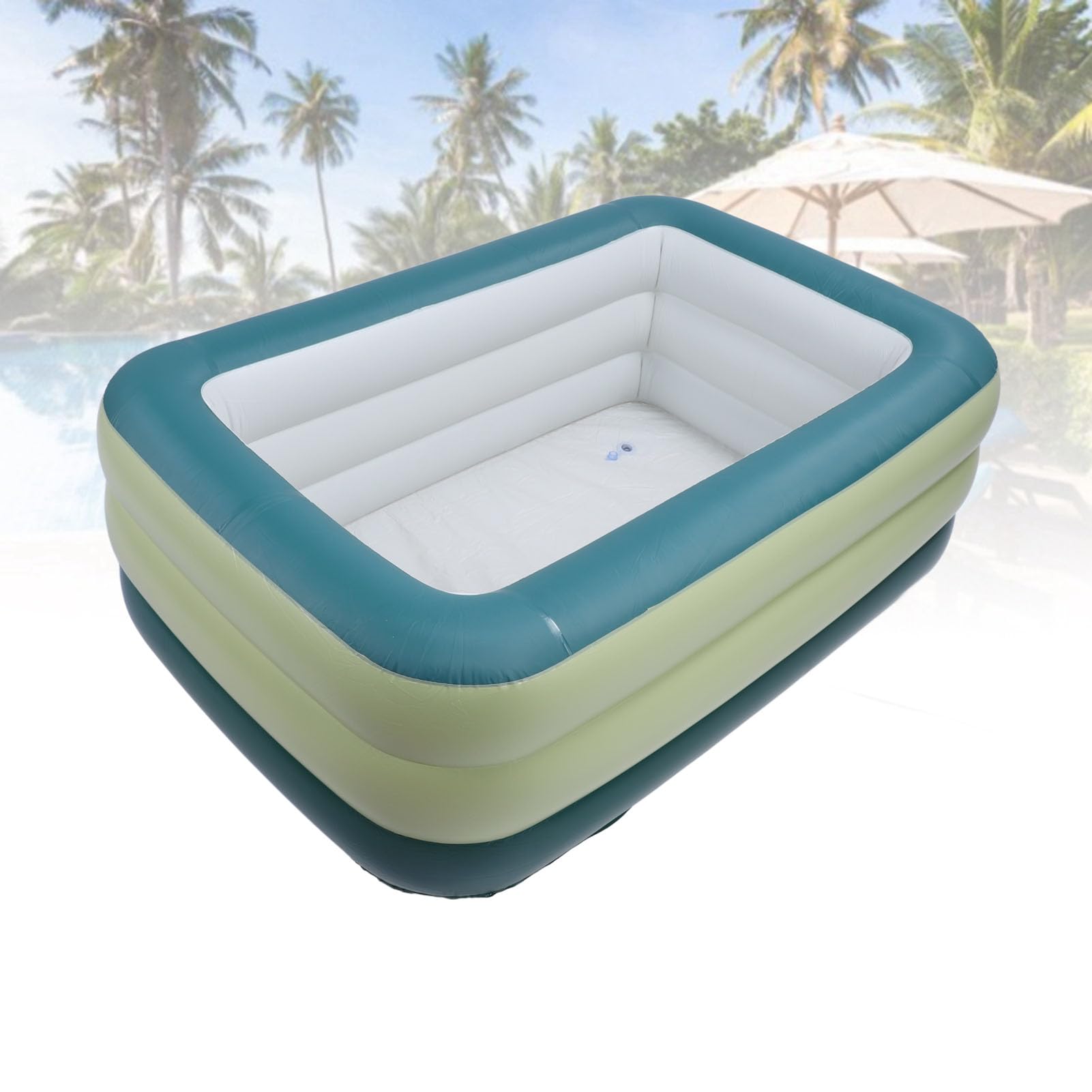Aufblasbarer Pool, PVC verdickter Kinderpool mit großer Kapazität, Faltbarer Tragbarer Oberirdischer Pool für Garten & Outdoor, Familien Pool für Kinder & Erwachsene
