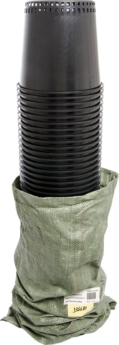 Hydrofarm HG8MESHPOT 8 Zoll (20.32 cm) Runder Pflanzentopf mit Netzboden, 50 Stück Beutel