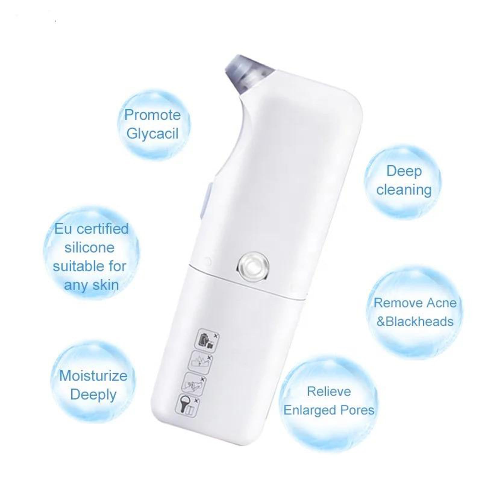 Dispositivo di aspirazione di punti neri Strumento di bellezza a bolle piccole Dispositivo di aspirazione di punti neri elettrico per la rimozione dell'acne dei pori domestici,Blue