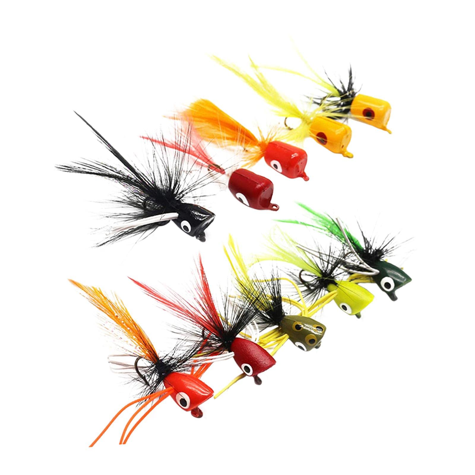 Colcolo 10x de pêche à la Mouche Leurre de pêche de pêche à la Mouche Assorti Popper de pêche à la Mouche pour Bluegill Crappie
