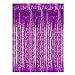 IOFFICE 3' X 8' (36" X 96") Tinsel Foil Fringe Door Window Curtain Party Decoration (Pack of 2, Purple)