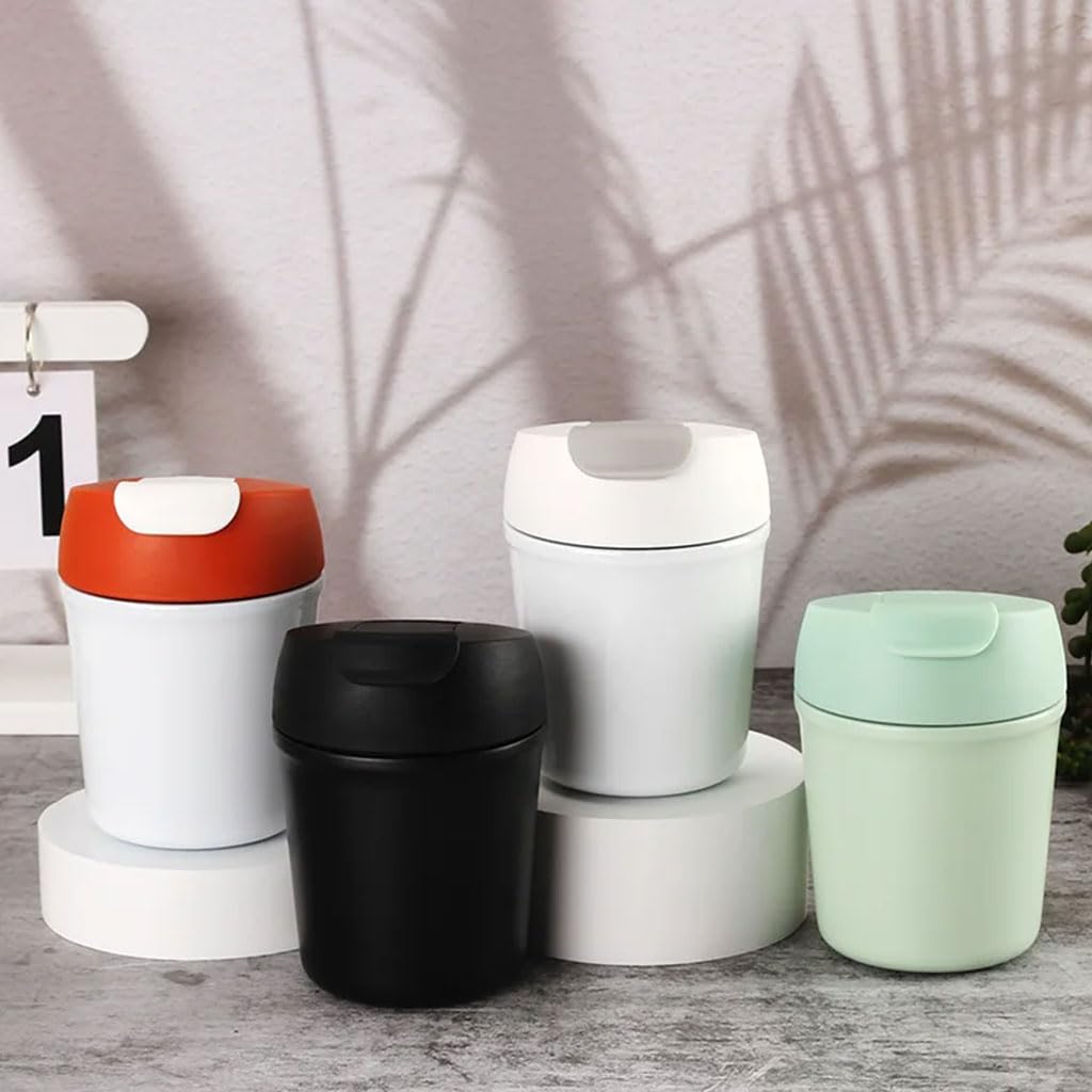 große kapazität 320 ml/10,8 oz Edelstahl-Trinkbecher mit Deckel, Kleiner Kaffee-Isolierbecher, tragbarer Taschenbecher, Outdoor-Reisebecher solide