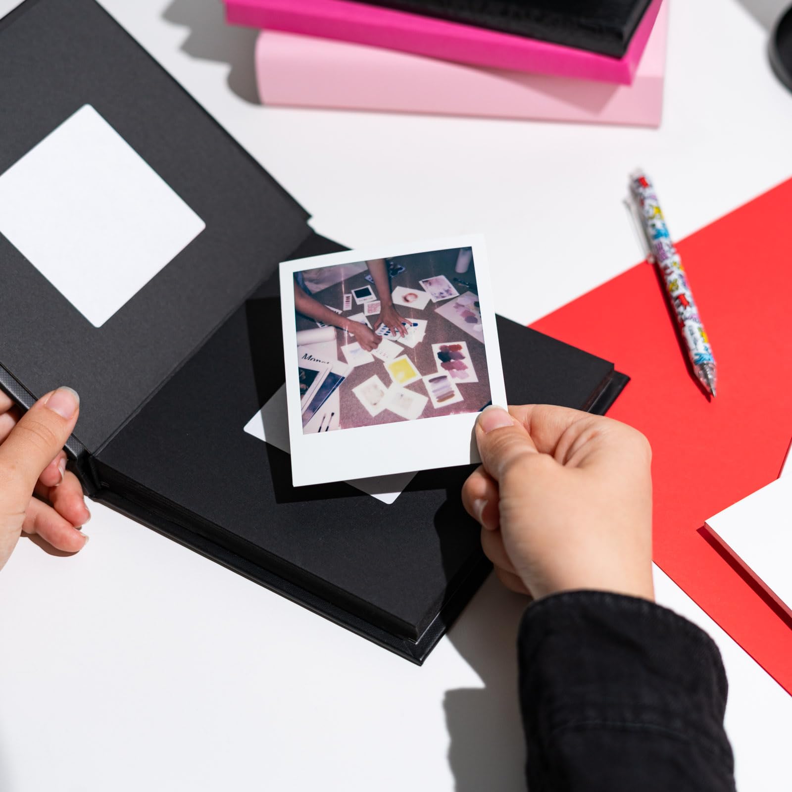 Grupo Erik Photo Album Self Adhesive - Keith Haring | Polaroid Photo Album 6.3 x 6.3 inches - 16 x 16 cm, 11 Double Sided Pages, Hardcover Instax Photo Album | Graffiti Art Gifts Under 15 Pounds