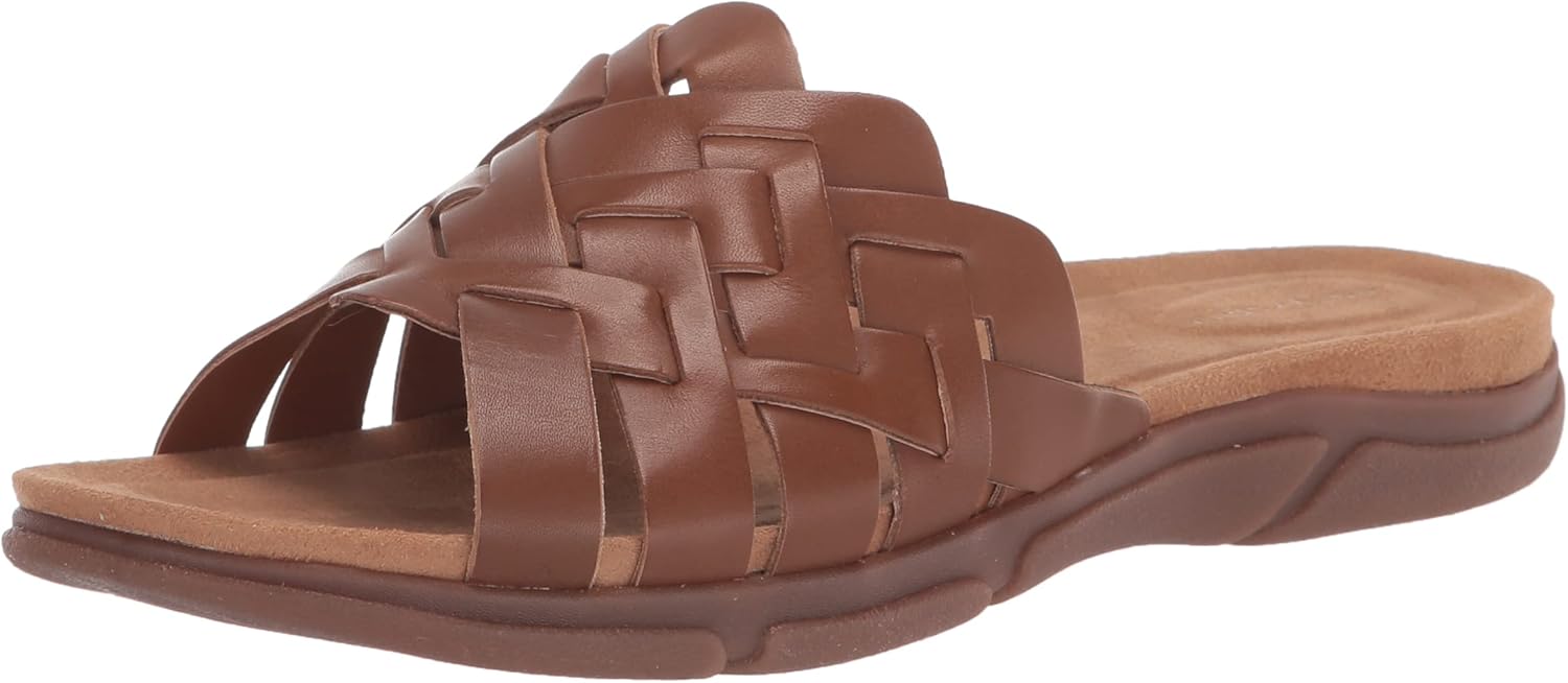 Easy Spirit Women's Marsha Slide Sandal, Brown 210, 6 Wide