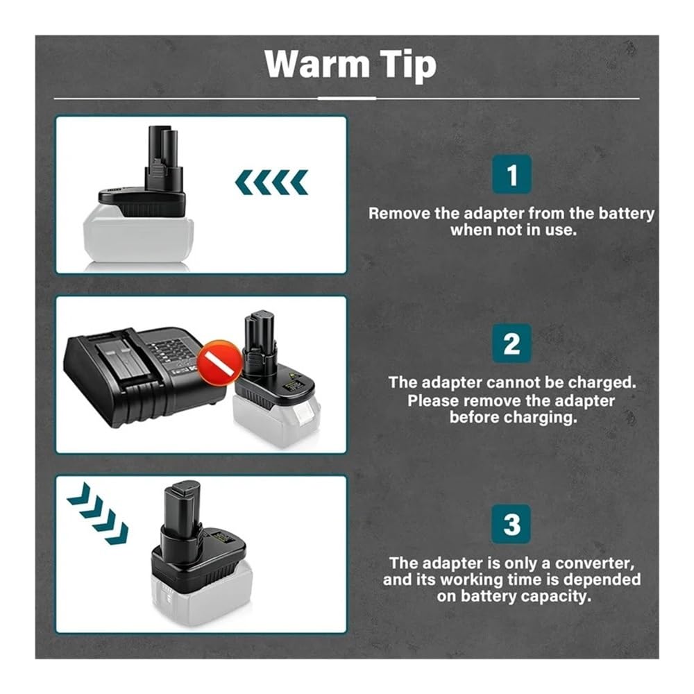 Compatible con Adaptador de batería Makita de 18 V a 10,8 V, Compatible con batería de Litio Makita de 18 V, conversión for funcionar con Herramienta eléctrica inalámbrica BL1013 de 10,8 V