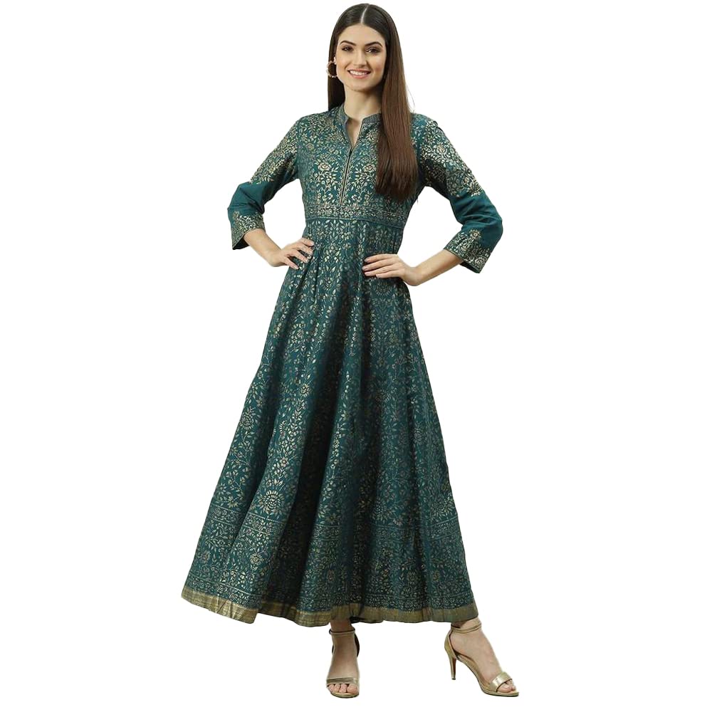 BIBA Solid Cotton Flared Fit Womens Kurta