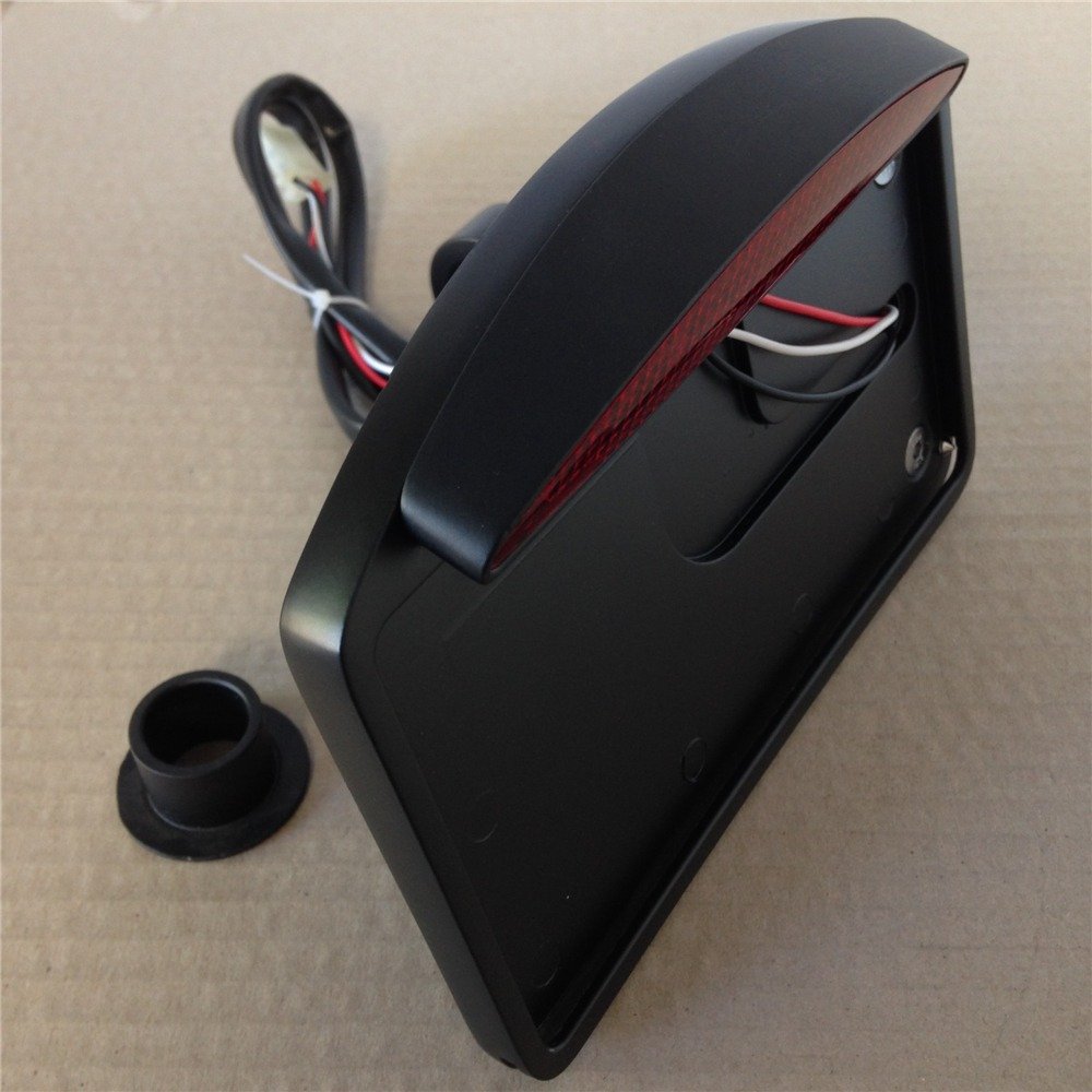 XKH- Motorcycle Motorcycle Side Mounted License Plate Assembly Chrome Led Tail Brake Light Black [B00Y8SCW4C]