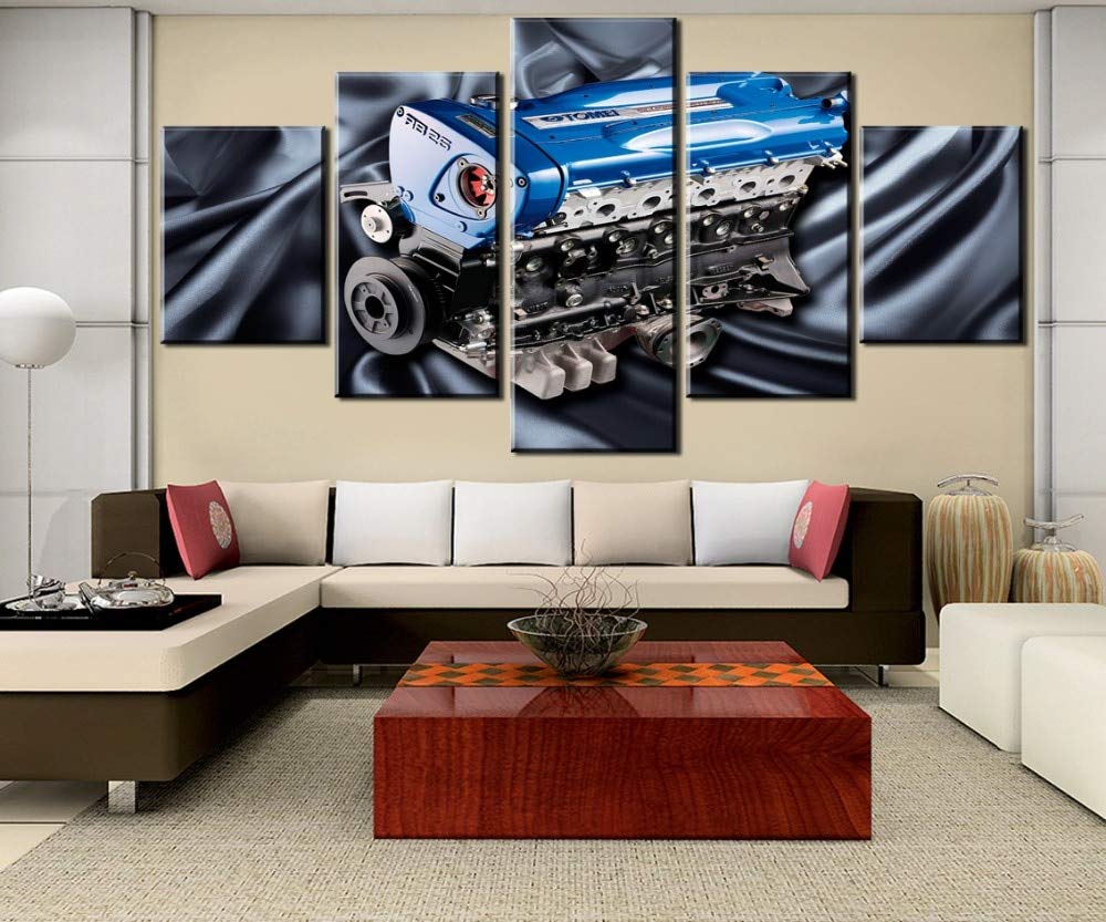 Moteur imprimé en grand format sur toile 5 pièces pour éliminer les murs vides