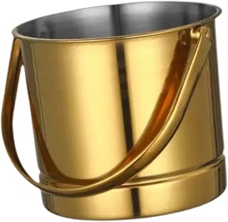 1.5L Ice Bucket Snacks Fried Chicken Barrel Keeps Drinks Cold Beer Bucket Metal Ice Pail for Restaurant Backyard Barbecue Bar, Golden