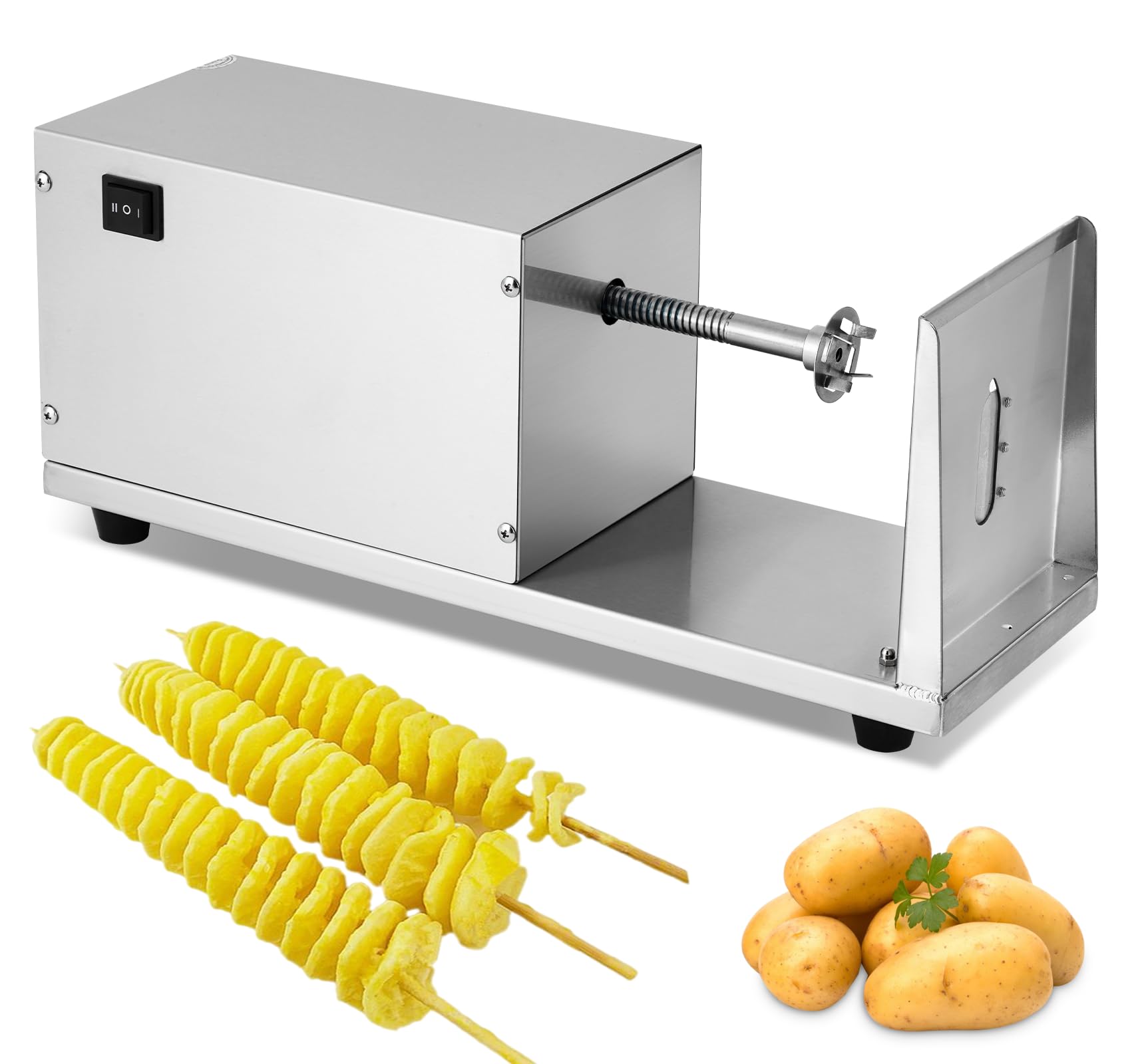 MXBAOHENG Commercial Electric Tornado Potato Slicer Automatic Potato Spiral Cutter for Snack Bar Restaurant
