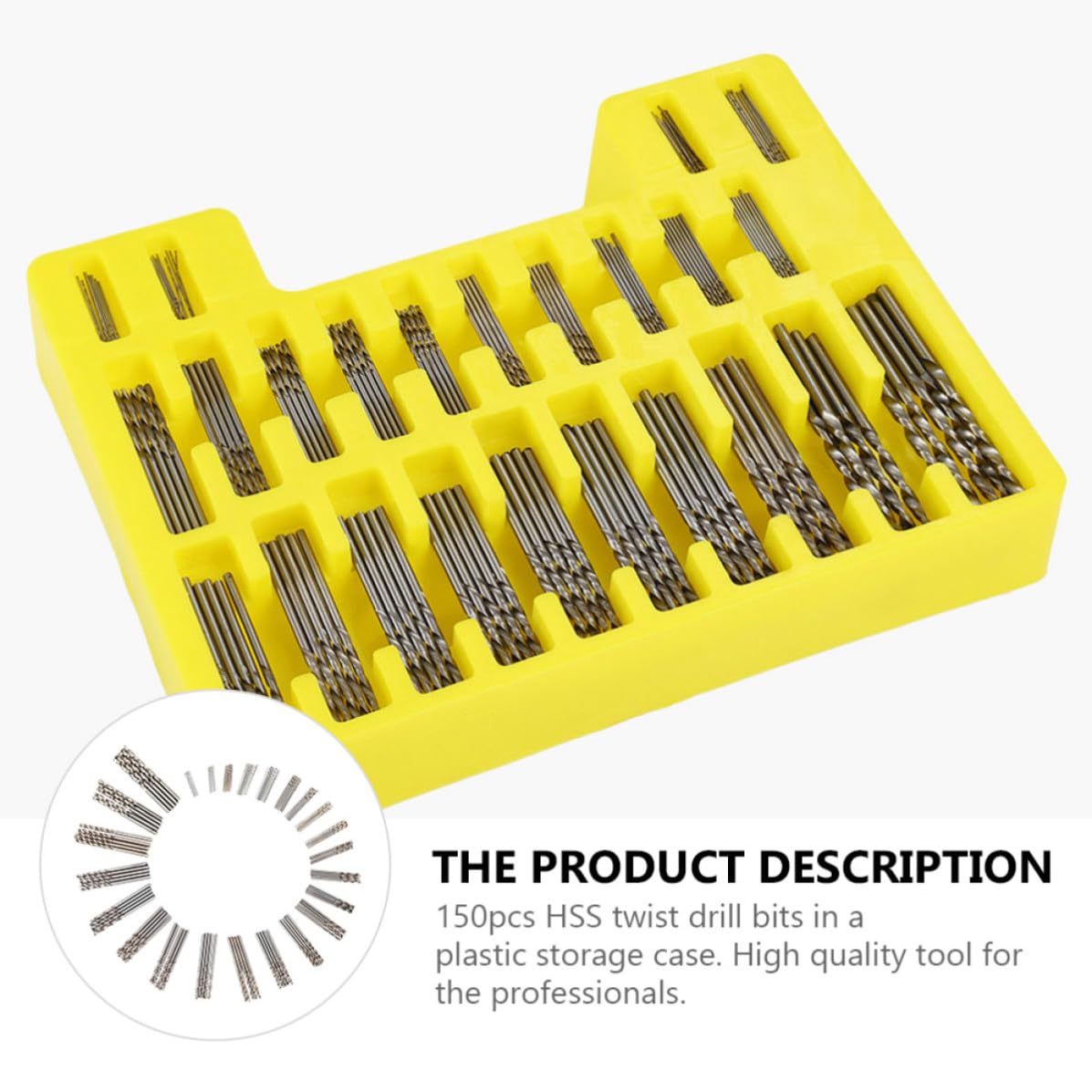 150pcs Mini Drill Bit Kit 0.4-3.2mm Hss for PCB Crafts