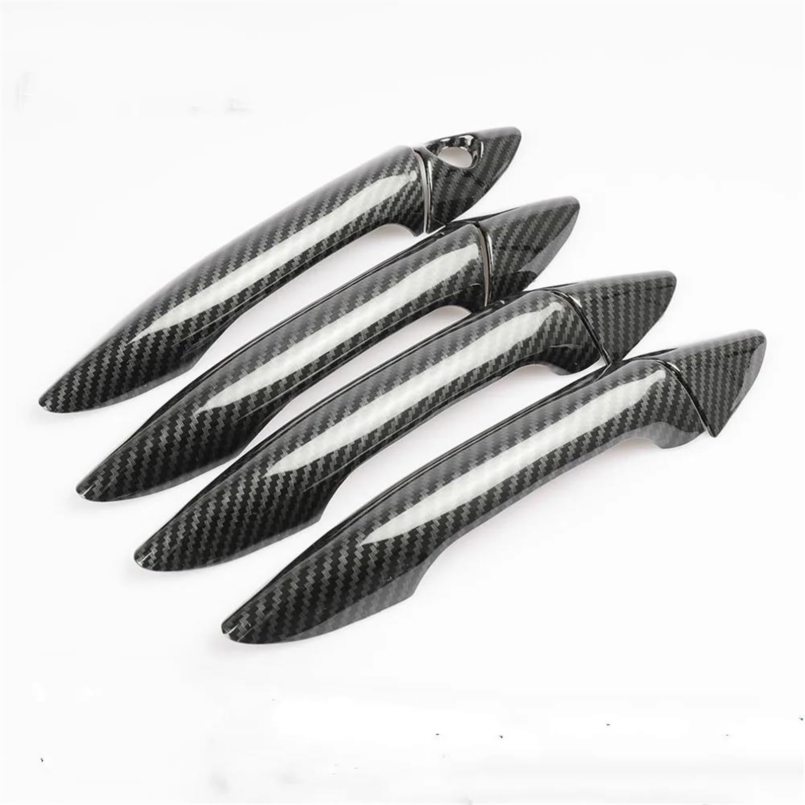NOHEEU Car Carbon Fiber Style Exterior Door Handle Moulding Cover Trim Decor Auto for Hyundai for Elantra 2012-2015 2016(Carbon)