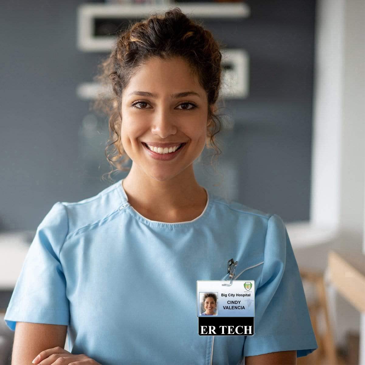ER Tech horizontal badge Buddy avec bordure noire par Specialist ID, vendu à l'unité