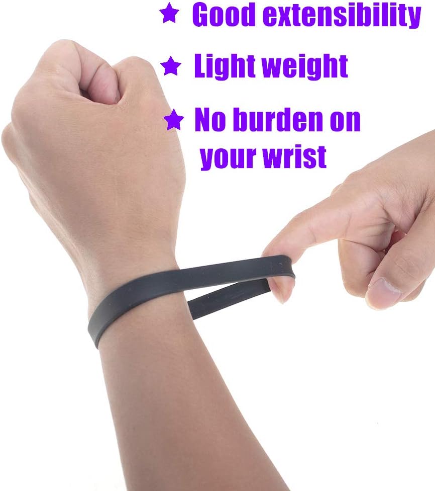 Muka 100 PCS Custom Rubber Bracelets for Events 100% Silicone Wristbands Fully Customizable