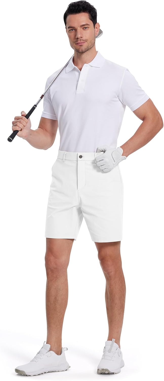 Mens Golf Dress Shorts 7 Inch Inseam Stretch Work Shorts Quick Dry Casual Lightweight Flat Front Shorts with 5 Pockets - Image 6