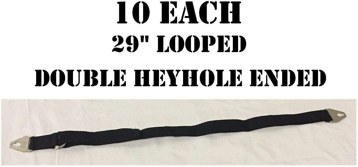 Heavy Duty Set 16 PCS Ratchet Tow TIE Down Straps Hook Keyhole Ends US Military Made in USA