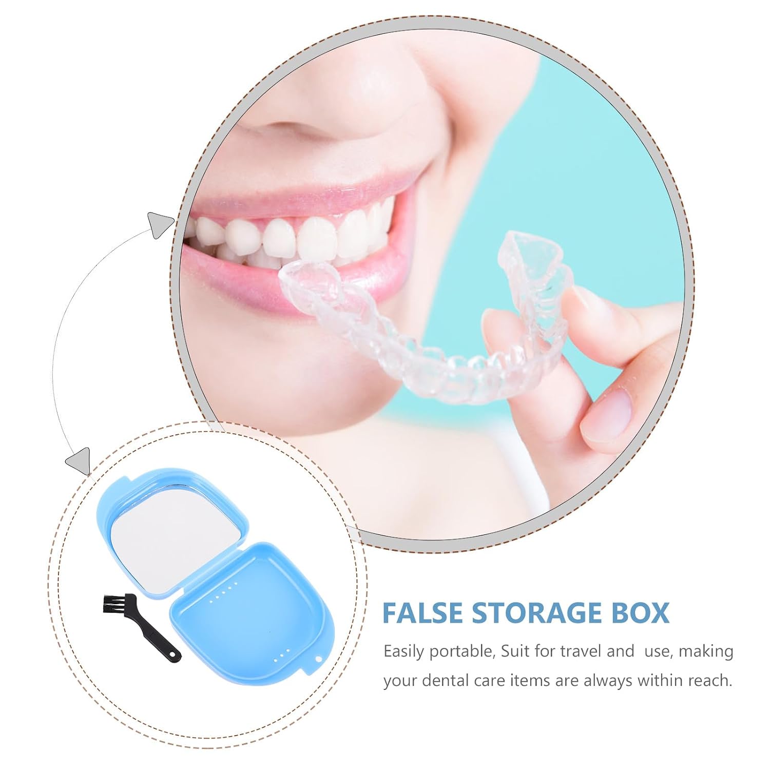 Ipetboom 6pcs Retainer Travel Storage Case With Mirror Slim Denture Holder Box With Brush Portable Dental Guard Case Aligner Storage Container Organizer For Retainers