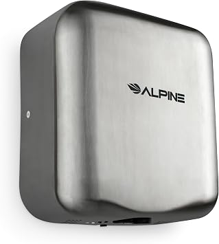 Alpine Hemlock Hand Dryer for Bathroom - Heavy Duty Stainless Steel, Commercial High Speed Hot Air Hand Blower | 1800Watts | 110-120Volts | Quick & Easy Installation - 5 Years Coverage