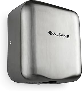 Alpine Hemlock Hand Dryer for Bathroom - Heavy Duty Stainless Steel, Commercial High Speed Hot Air Hand Blower | 1800Watts | 110-120Volts | Quick & Easy Installation - 5 Years Coverage