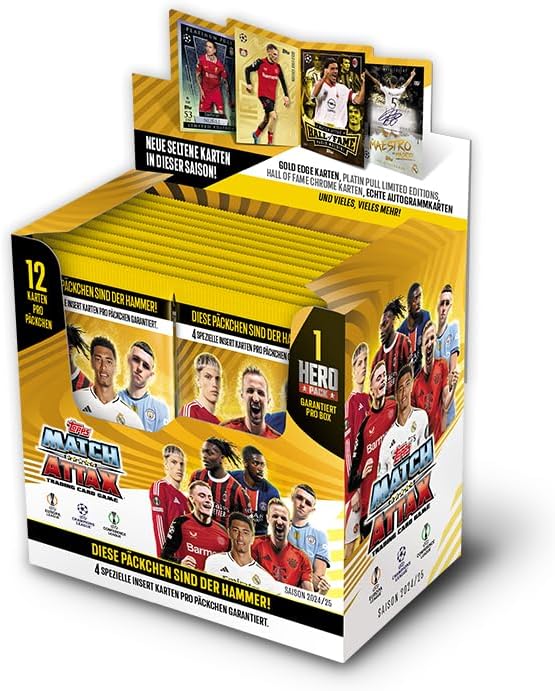 Topps Match Attax 24/25 - Full Box - Contains 24 Packs (288 Cards) Plus Special Hero Packs (1 Guaranteed Per Box)