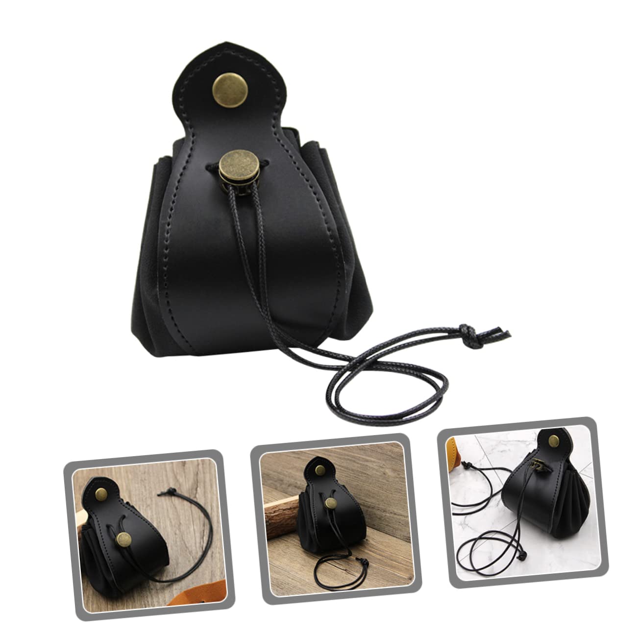 YARNOW 4 Pezzi Custodia Per Dadi Segnale Custodia Per Dadi Nera Viaggio Piccolo Buste Polvere Marsupio Gioco Sacchetto Di Perline Di Gioco Compatto Vassoio Pelle