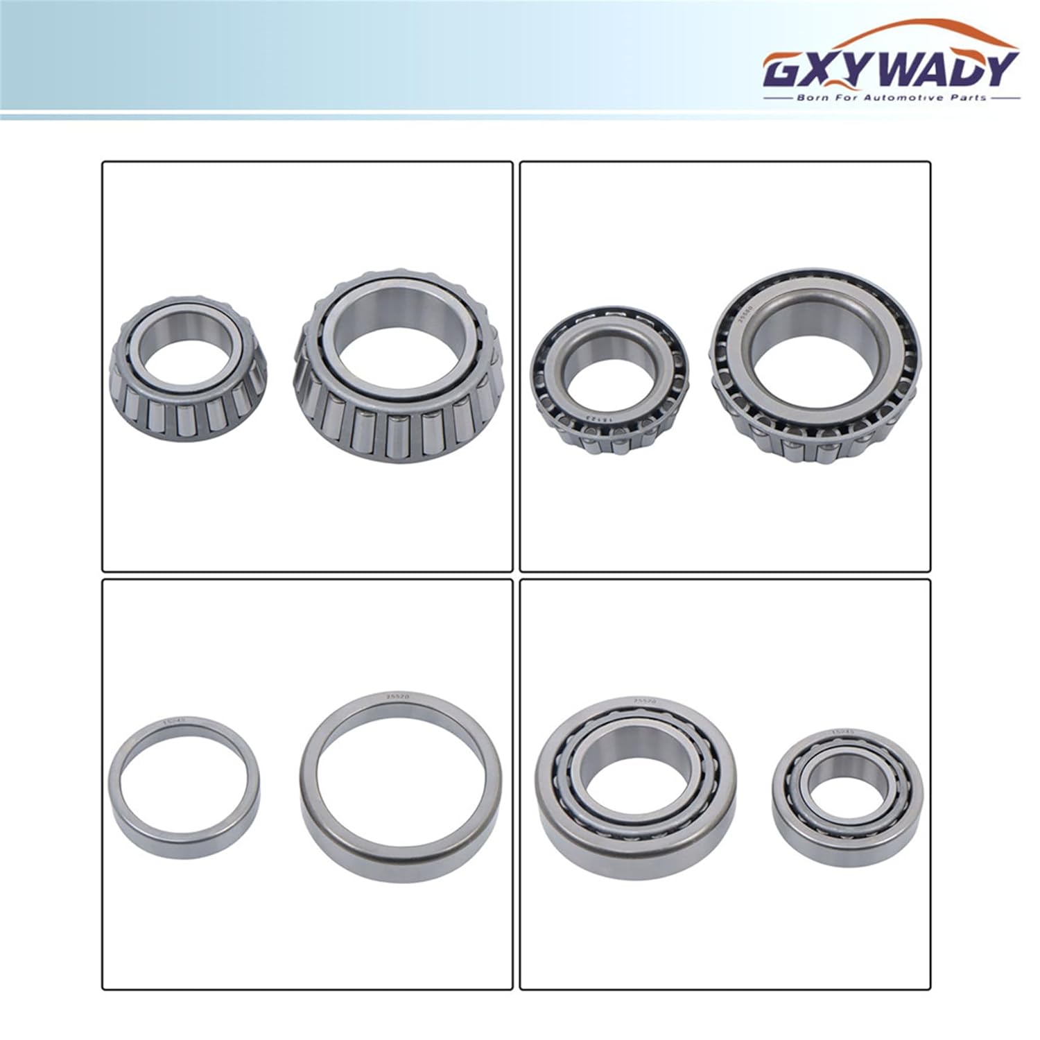 GXYWADY Trailer Bearing Kits Replacement for 1.25 Inch to 1.75 Inch 5200-7000 Lbs Trailer Axle 4 Set