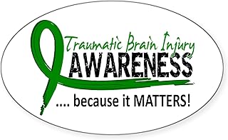 CafePress Awareness 2 TBI Oval Car Bumper Sticker