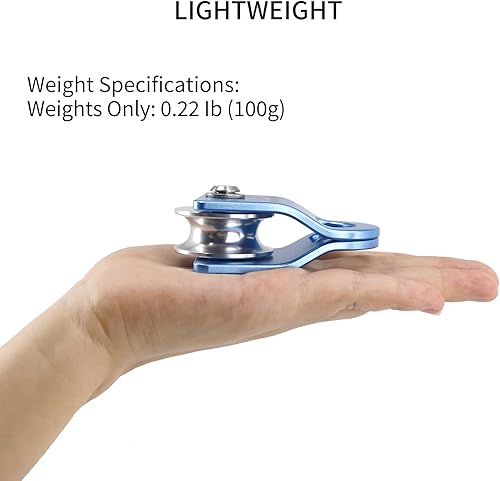 Miniatura 17 de NewDoar Micro Mobile Single Polea, 20kN (4500 lb) Max Rope 1/2 in para aparejos arboristas escalada rescate, certificado CE Paquete de 2