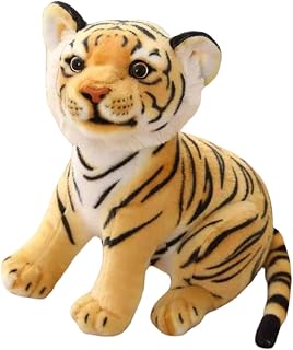 Realistic Tiger Stuffed Animals, Tiger Plush Toy Birthday for Kids (7.8inch,Yellow)