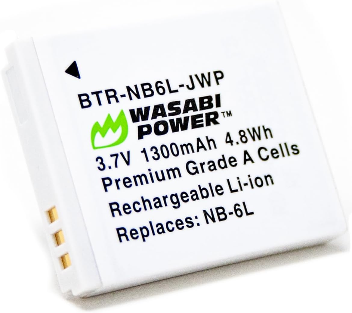Wasabi Power Battery for Canon NB-6L, NB-6LH and Canon PowerShot D10, D20, D30, ELPH 500 HS, S90, S95, S120, SD770 IS, SD980 IS, SD1200 IS, SD1300 IS, SD3500 IS, SD4000 IS, SX170 IS, SX240 HS, SX260 HS, SX270 HS, SX280 HS, SX500 IS, SX510 HS, SX520 HS, SX530 HS, SX600 HS, SX610 HS, SX700 HS, SX710 HS