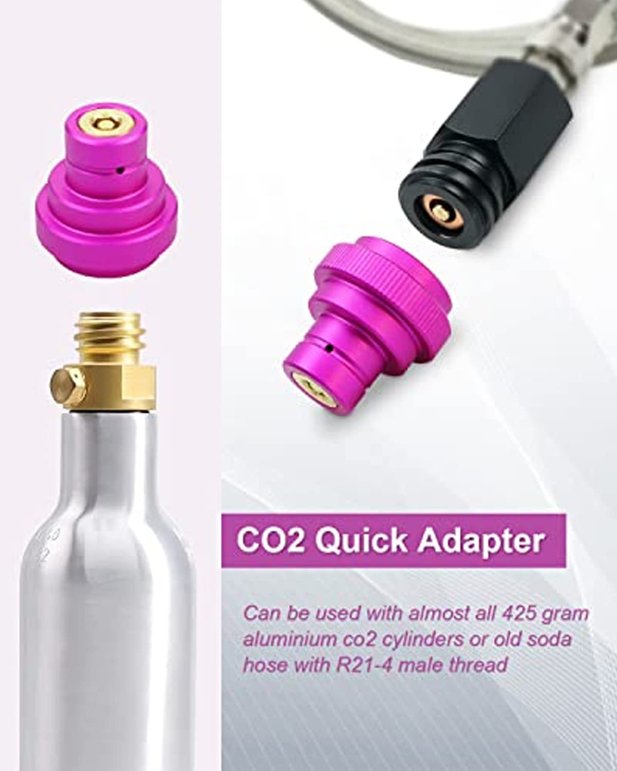 Tubo CO2 Per SodaStream - 1.5m, Adattatore Alta Pressione, PTFE