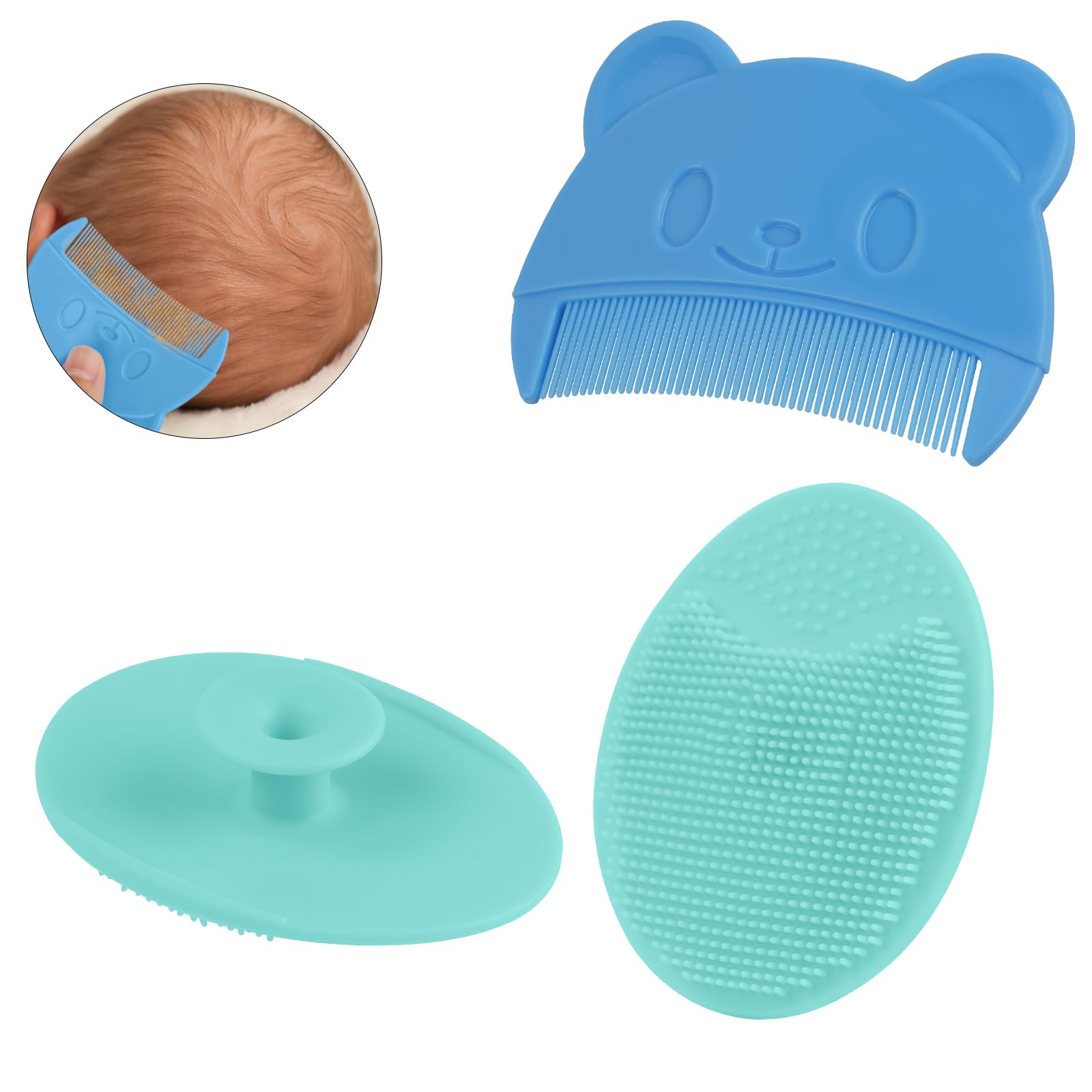 Peigne à Cheveux Pour Bébé En Forme D'Arc - Brosse Douce Avec Dents Circulaires Et Design Mignon Ours