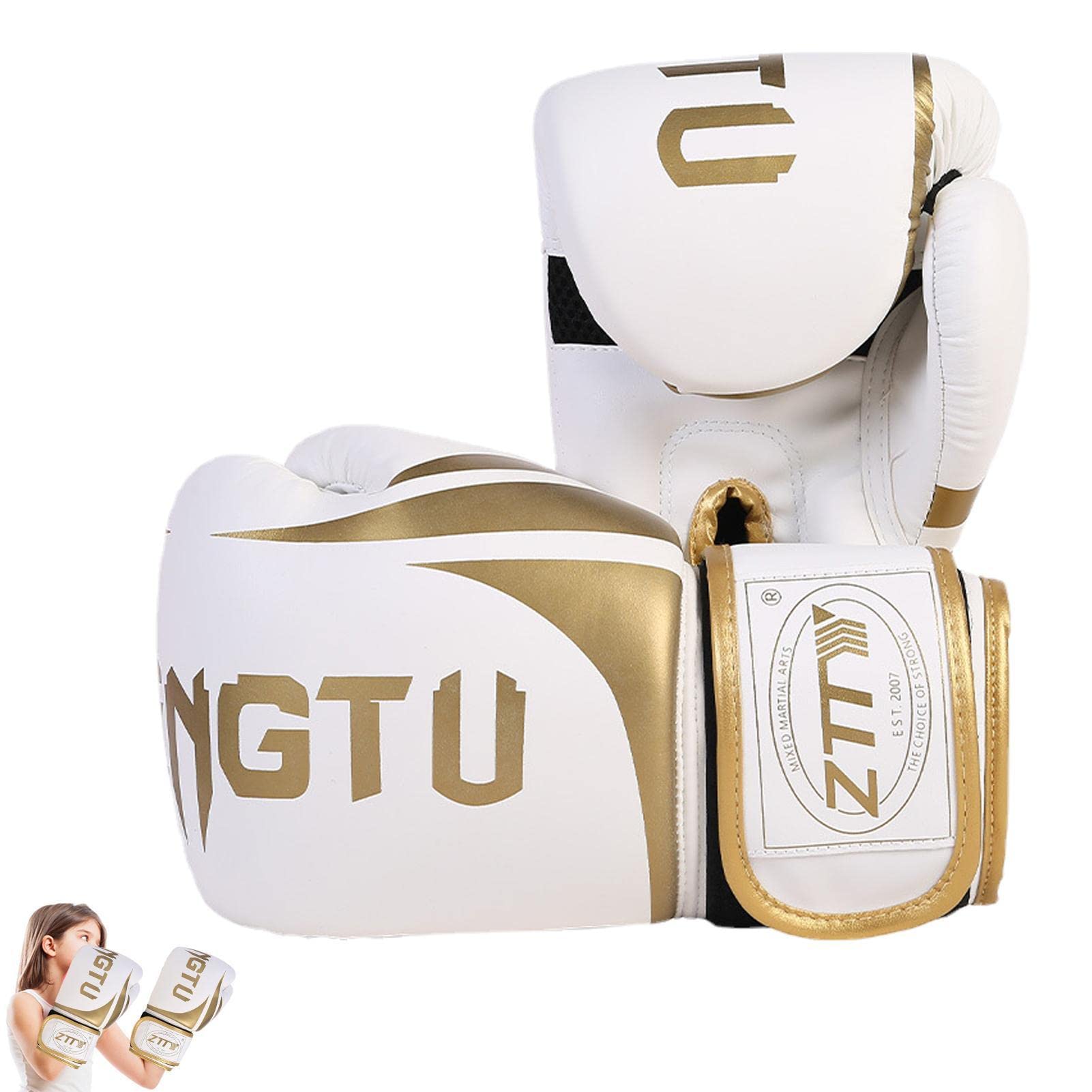 Guantoni da boxe e kickboxing con supporto lungo per il polso per sacco da boxe pesante e allenamento di boxe con palmo ventilato e cuscinetti multistrato MMA palestra fitness uomo donna