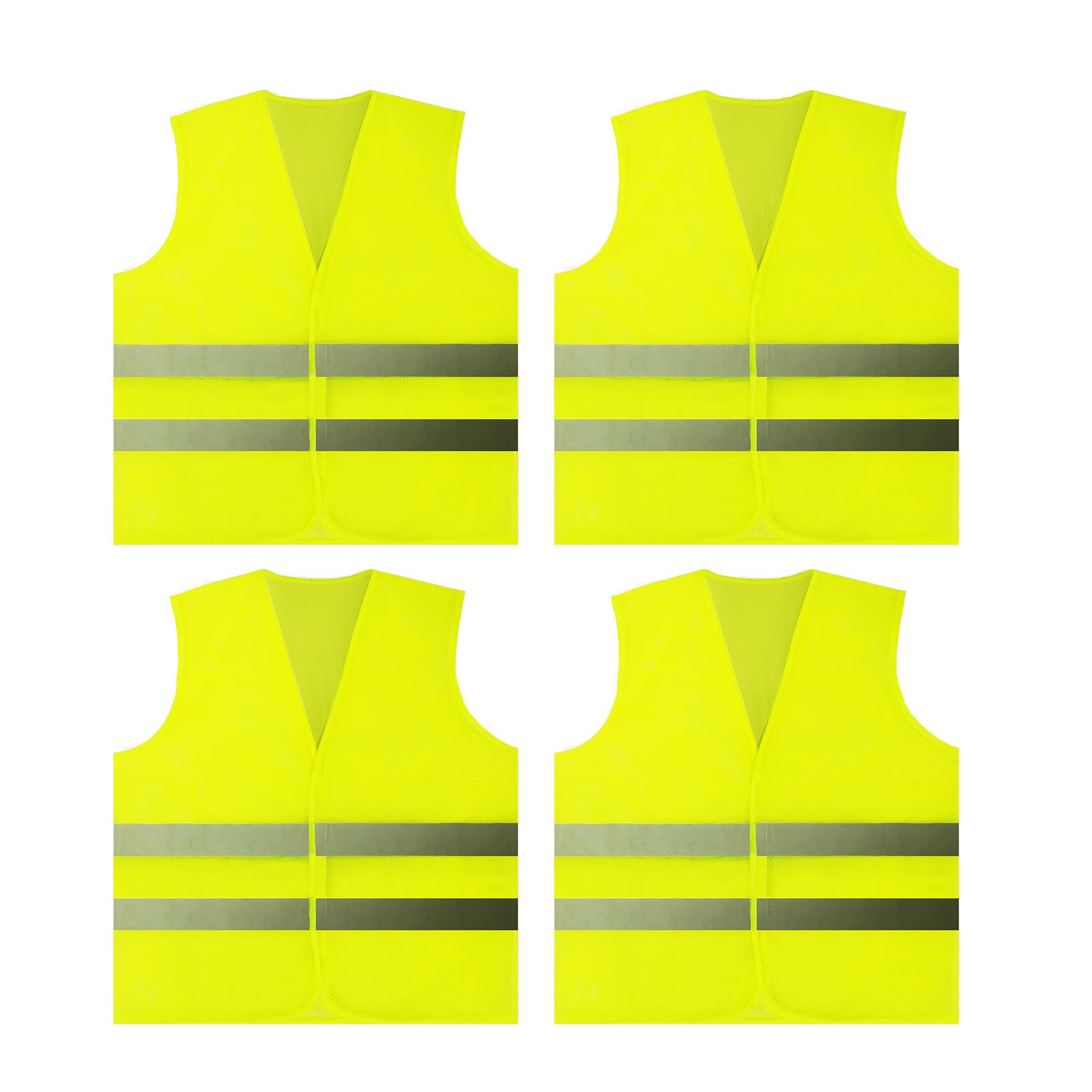 ONEINHE 4 Pcs Hi Vis Vests, Safety Vests with 2 Reflective Strips
