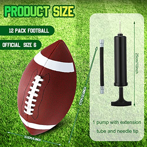 Jerify 12 Pcs Composite Leather Footballs Official Composite Leather Ball Composite Leather Inflatable Football With Pump Indoor Outdoor Football Bulk For Training And Recreational Play thumb #1