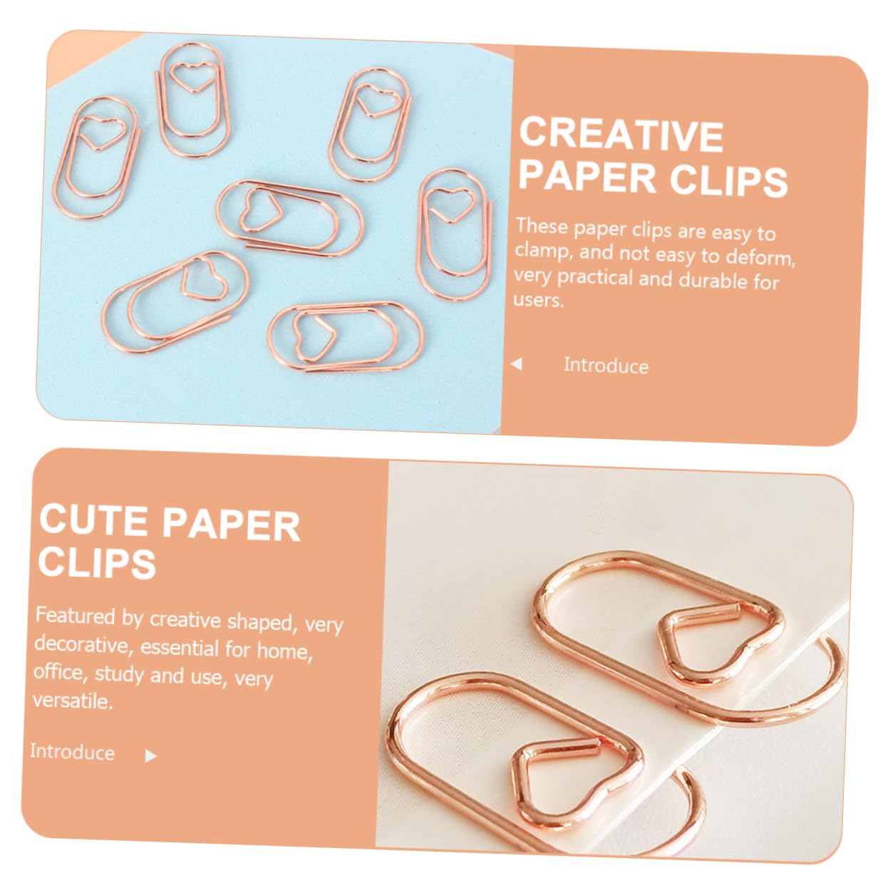 ARTIBETTER 5 Set Graffette Metalliche Clip Carta Creative Per Ufficio Scuola E Decorazioni Scrapbooking 200 Pezzi * 5