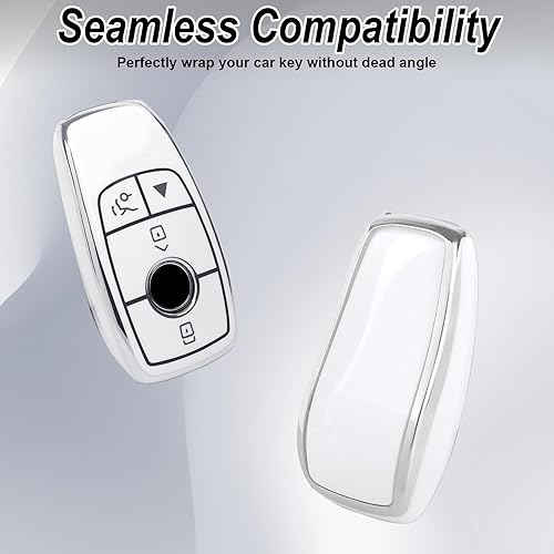 Miniatura 10 de Funda para llavero con cordón brillante, compatible con Bronco Edge Escape Expedition Explorer Fusion Mustang Ranger F150 F250 funda de TPU suave